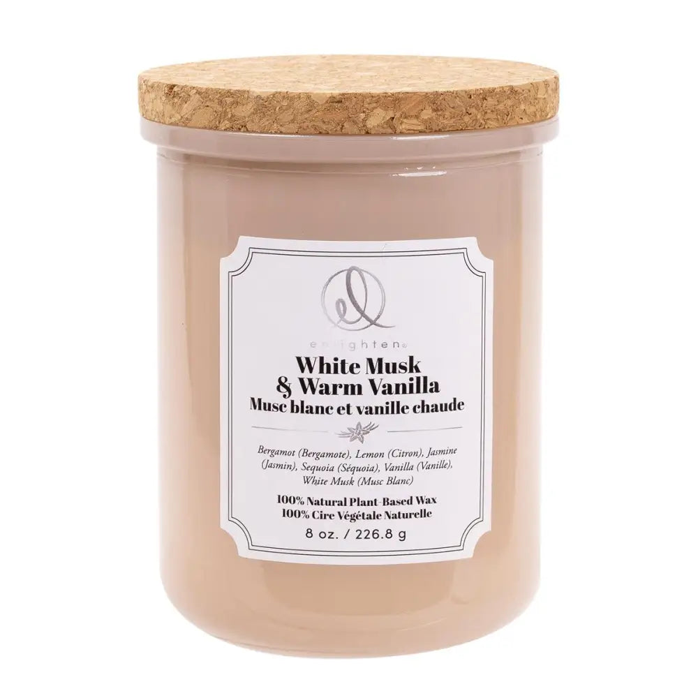 TRUU DESIGN - Scented Natural Candles With Cork Lid White Musk + Warm Vanilla