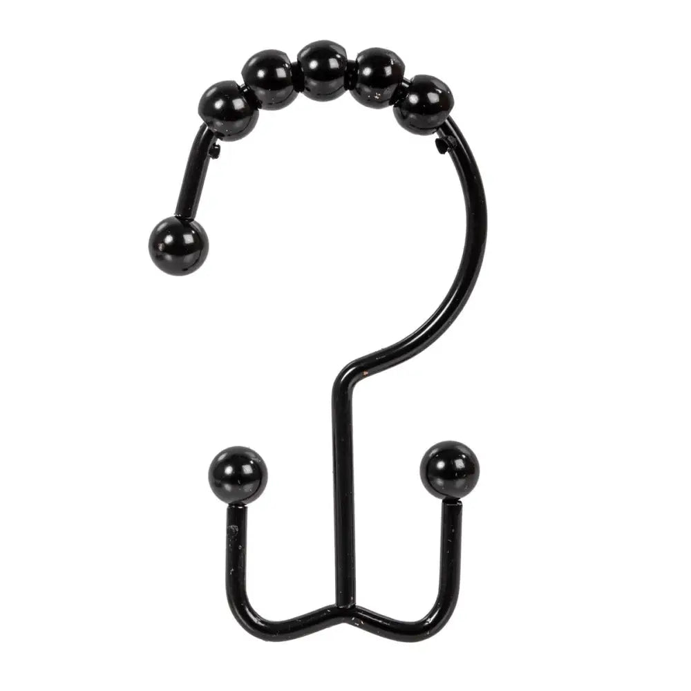 Shower Curtain Roller Hooks Black - PABOOM