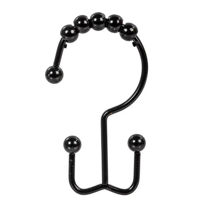 Shower Curtain Roller Hooks Black - PABOOM