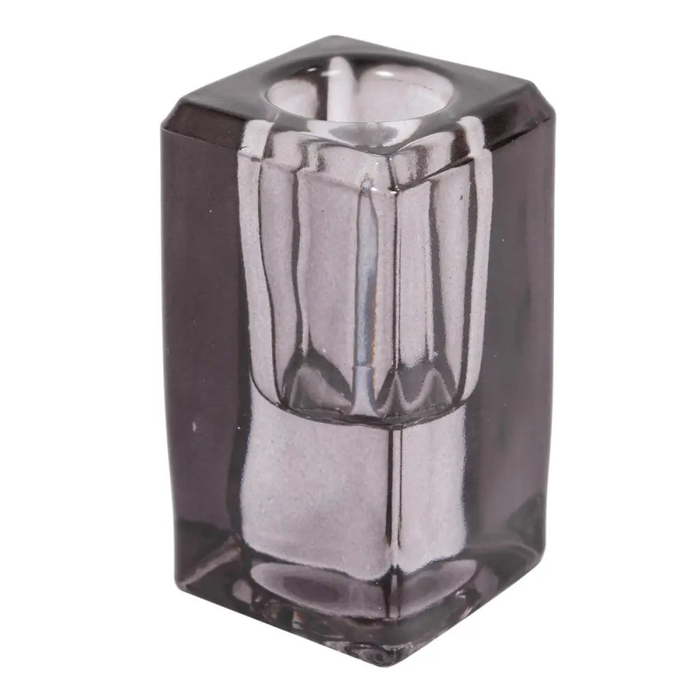 Square Grey Glass Taper Holder - PABOOM