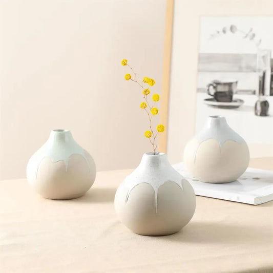 Stone Grey Drip Glaze Vase Small - PABOOM