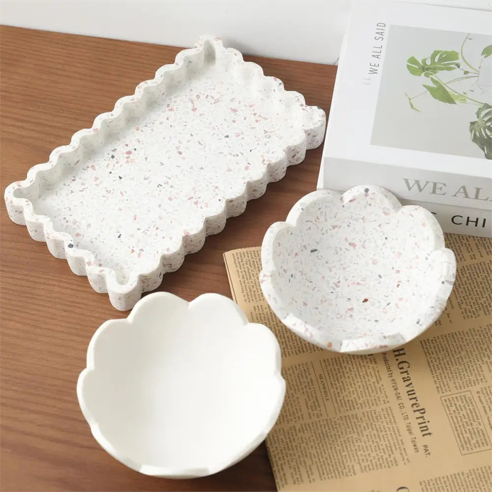 Terrazzo  Bowl with Scalloped Edge - PABOOM