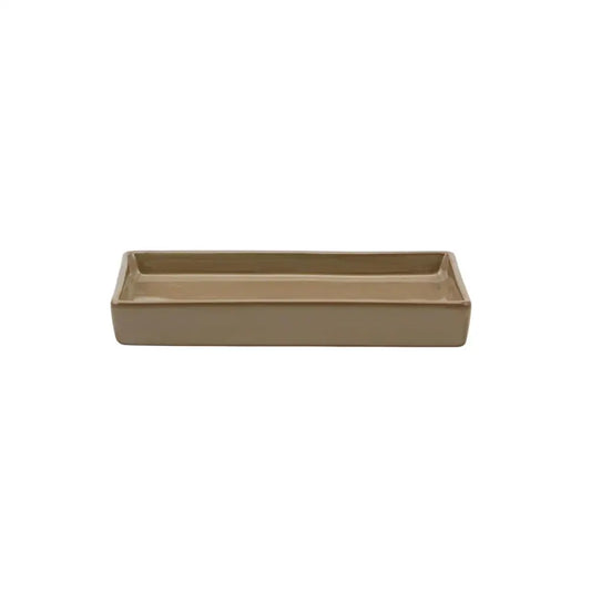 TRUU DESIGN - Tray W/Reactive Glaze Taupe