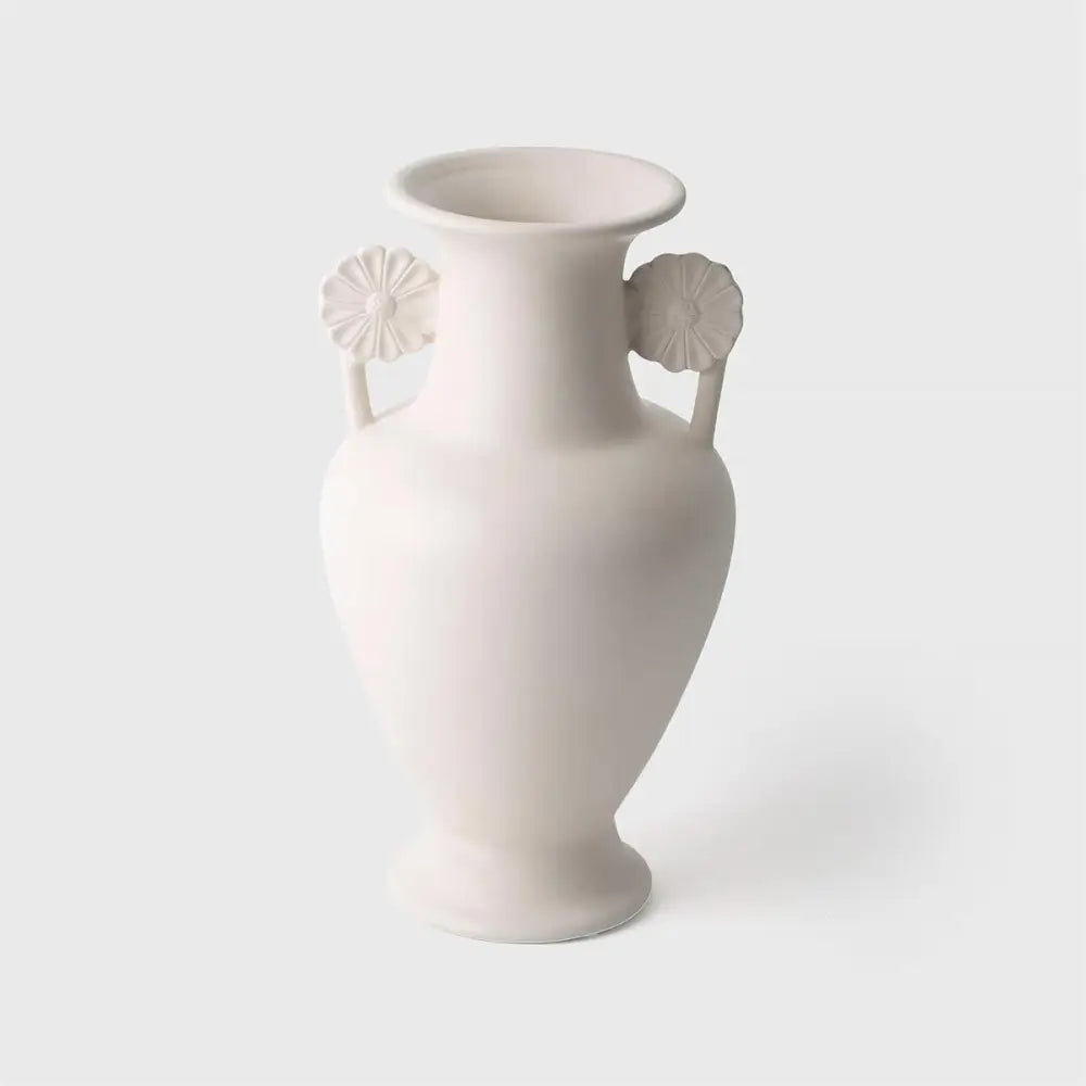 TRUU DESIGN - Urn Vase with Flower Handles White