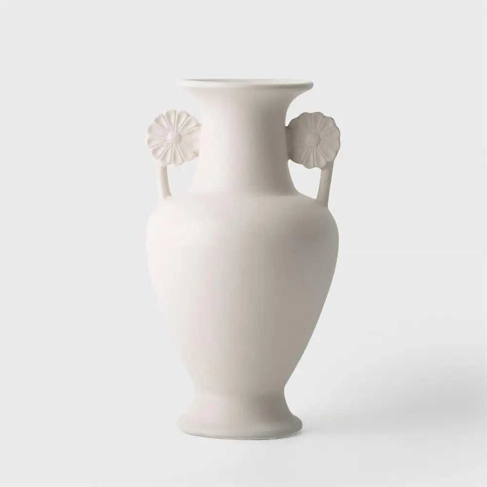 TRUU DESIGN - Urn Vase with Flower Handles White