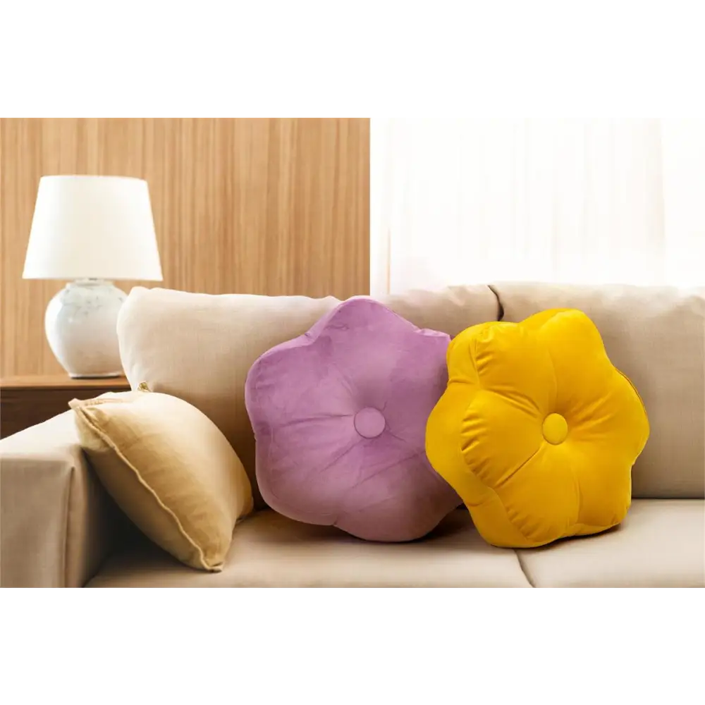 Velvet Lilac Flower Cushion - PABOOM
