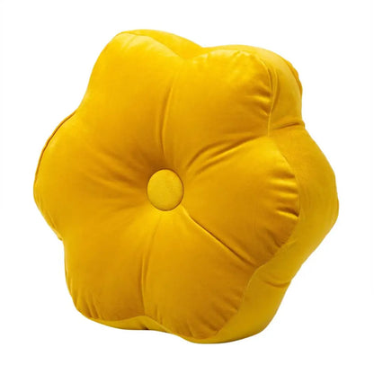 Velvet Ochre Flower Cushion - PABOOM