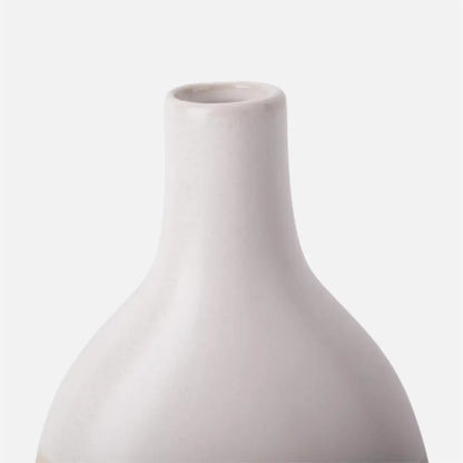 TRUU DESIGN - White Ceramic Vase With Reactive Glaze Brown Gradient Large
