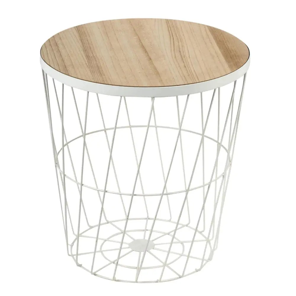 White Wire Side Table - PABOOM