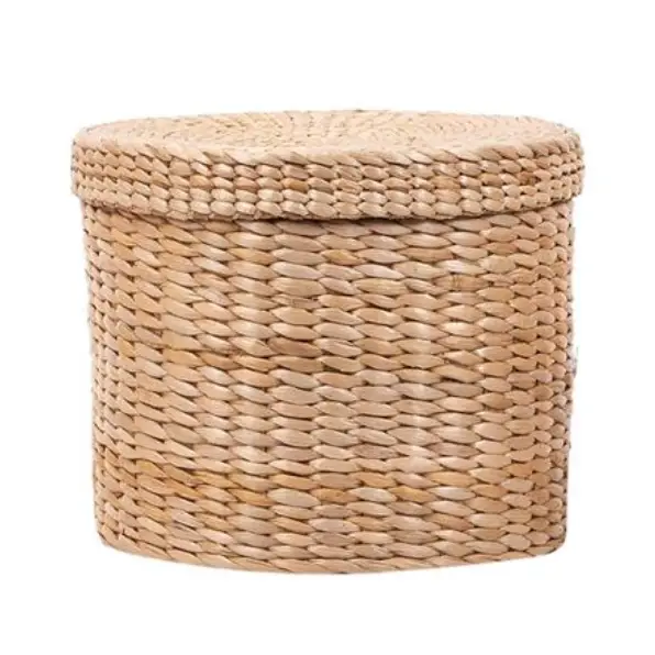 Woven Grass Basket with Lid - PABOOM