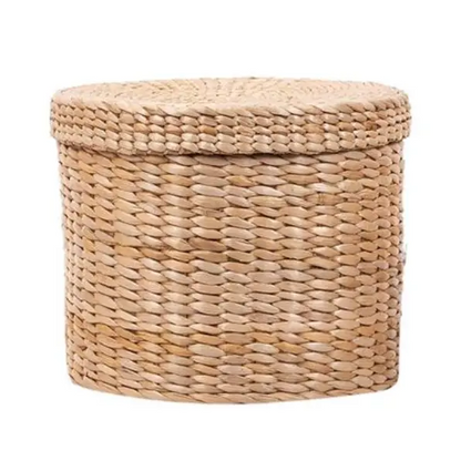 Woven Grass Basket with Lid - PABOOM
