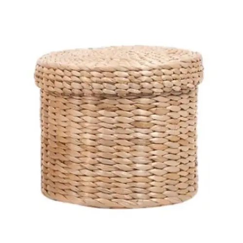 Woven Grass Basket with Lid - PABOOM