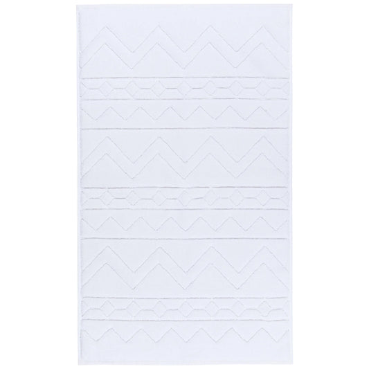 White Jaquard Bathmat