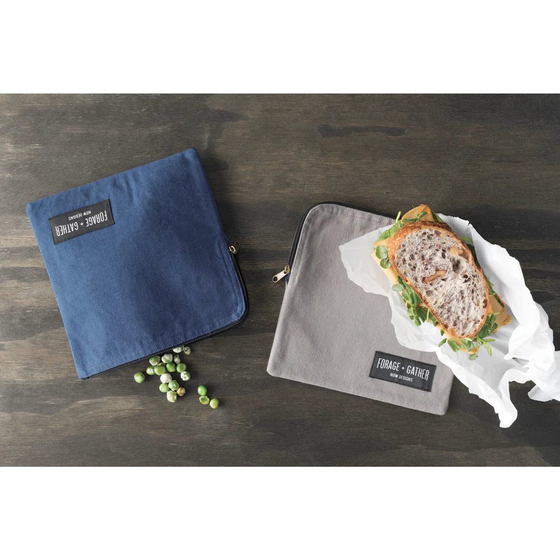 Forage and Gather Gray Snack Bag