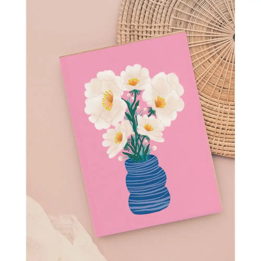 Blue Curvy Vase Card - PABOOM