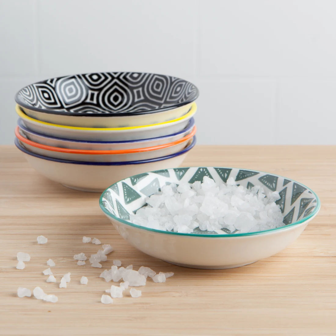 Bits + Dots pinch bowl shown individually, displaying the navy dot pattern - PABOOM