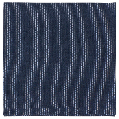 Midnight Pinstripe Linen Napkins Set