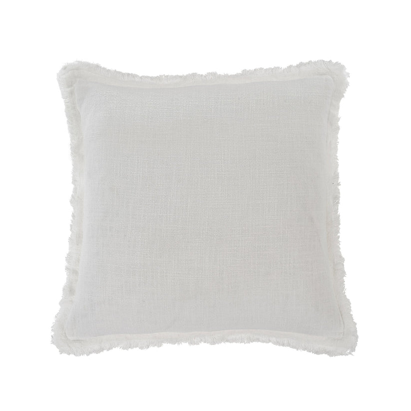 Frayed Edge Pillow White