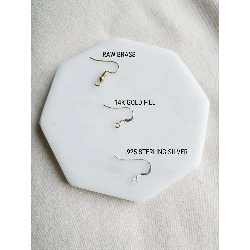 Whitebirch Handmade Goods - Brass Half Moon Circle Statement Earrings Raw Hooks