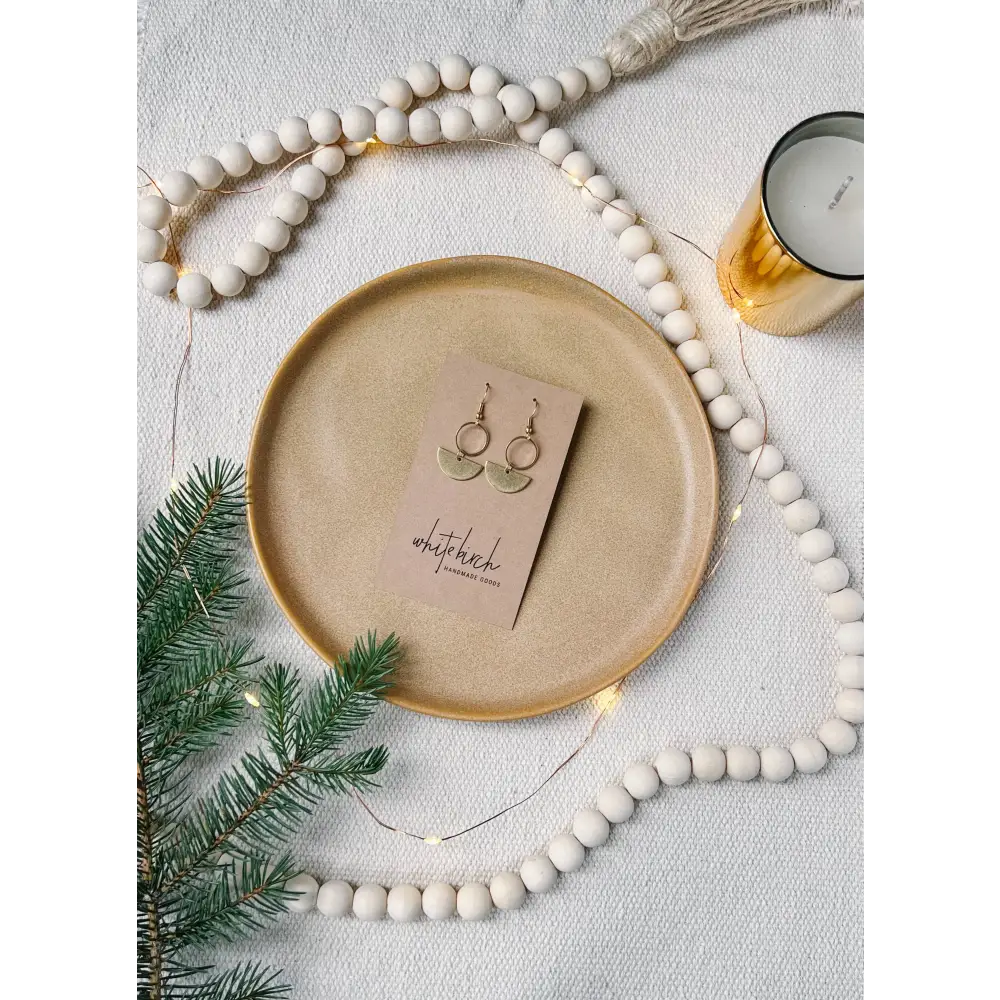 Whitebirch Handmade Goods - Brass Mini Circle Earrings Raw Hooks