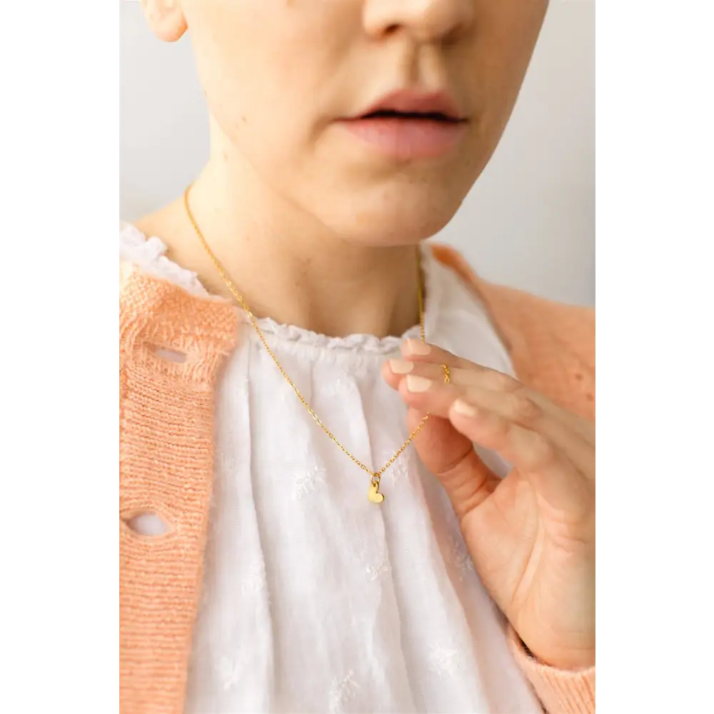 Whitebirch Handmade Goods - Brushed Brass Heart Necklace