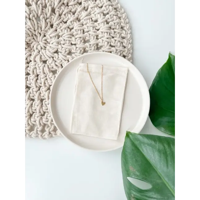 Brushed Brass Heart Necklace - PABOOM