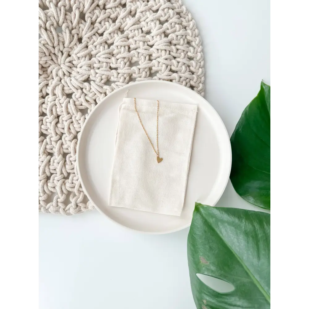 Whitebirch Handmade Goods - Brushed Brass Heart Necklace