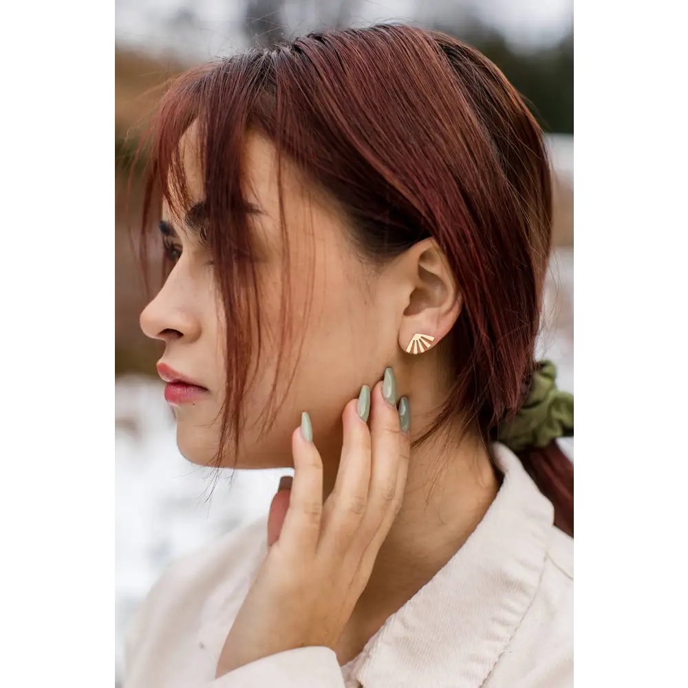 Whitebirch Handmade Goods - Mini Gold Sunburst Stud Earrings