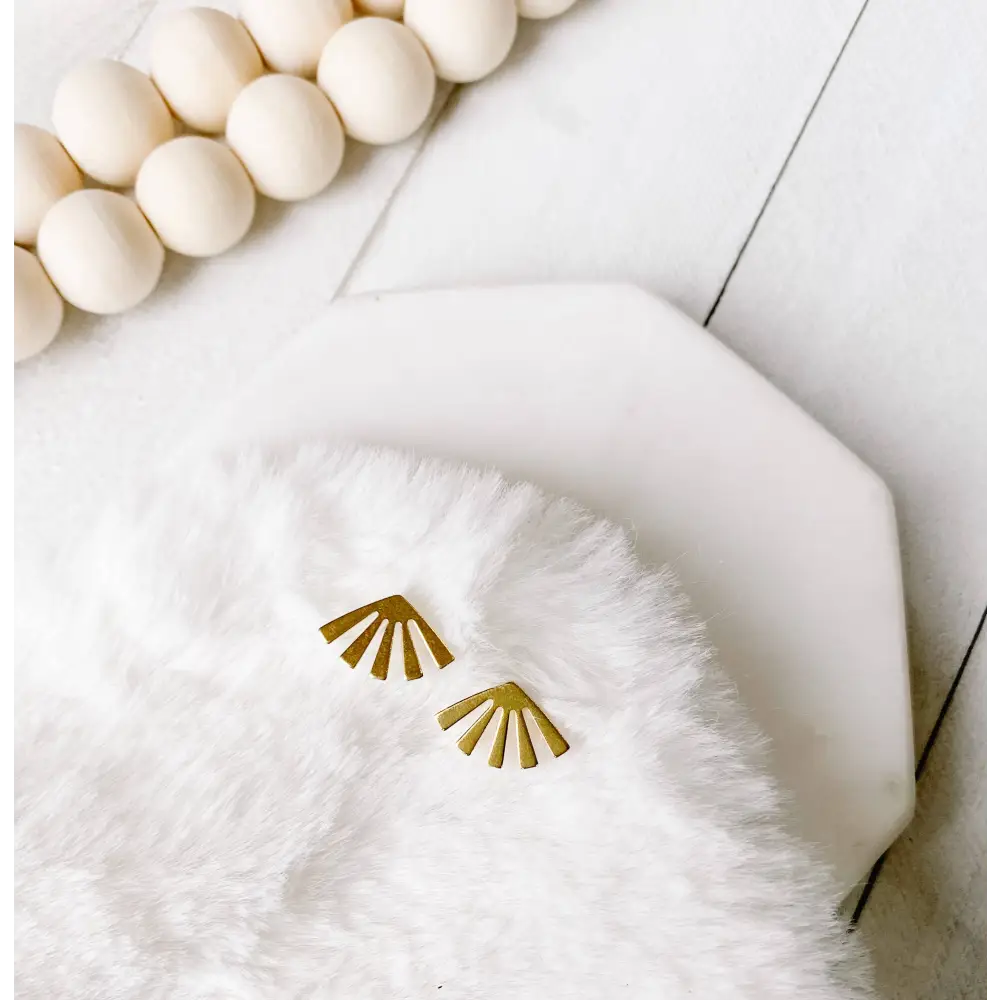 Whitebirch Handmade Goods - Mini Gold Sunburst Stud Earrings