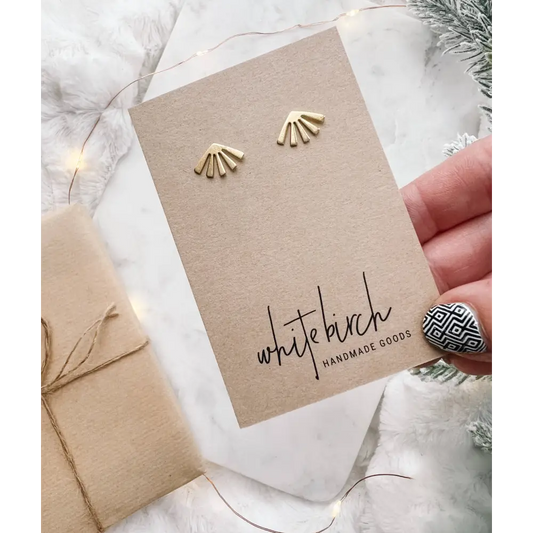 Whitebirch Handmade Goods - Mini Gold Sunburst Stud Earrings