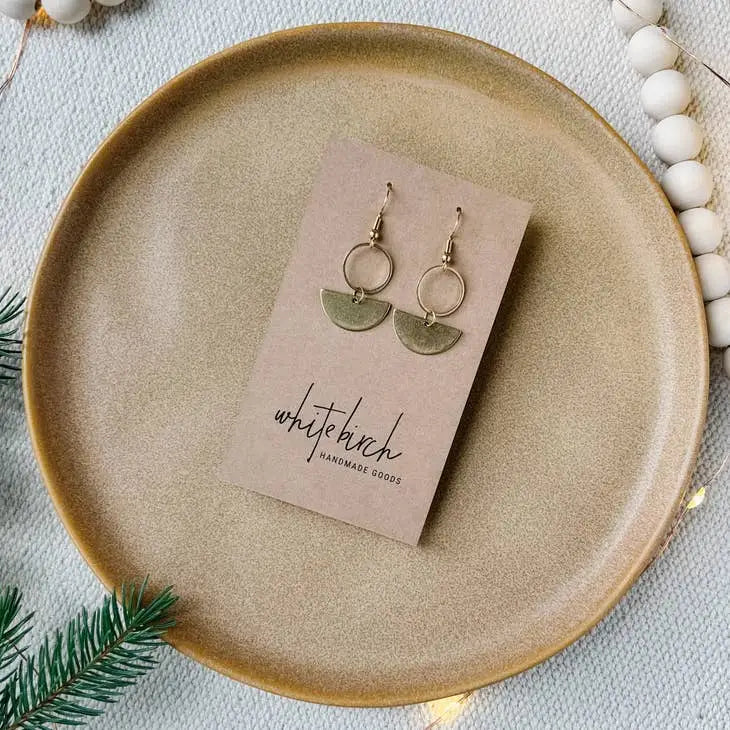 Mini Raw Brass Circle Earrings - PABOOM