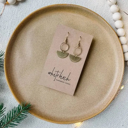 Mini Raw Brass Circle Earrings - PABOOM