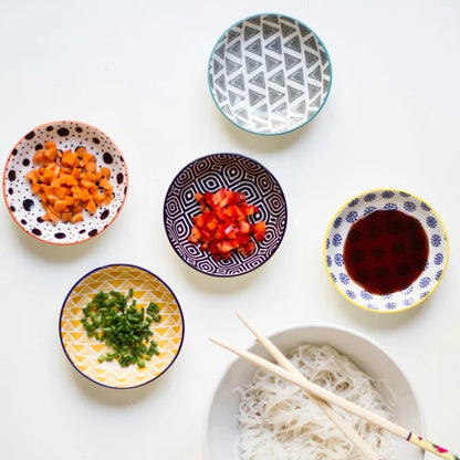Bits + Dots pinch bowl shown individually, displaying the green triangle pattern - PABOOM