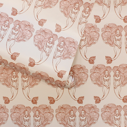 Mermaids Coral Peel and Stick Wallpaper, 28 sq. ft.