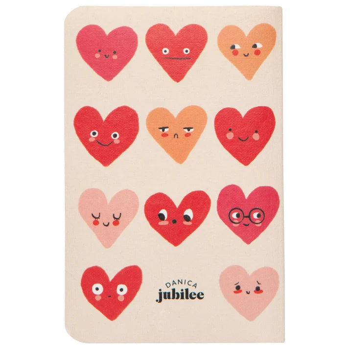 Close-up of the heart illustration on the notebook cover – PABOOM