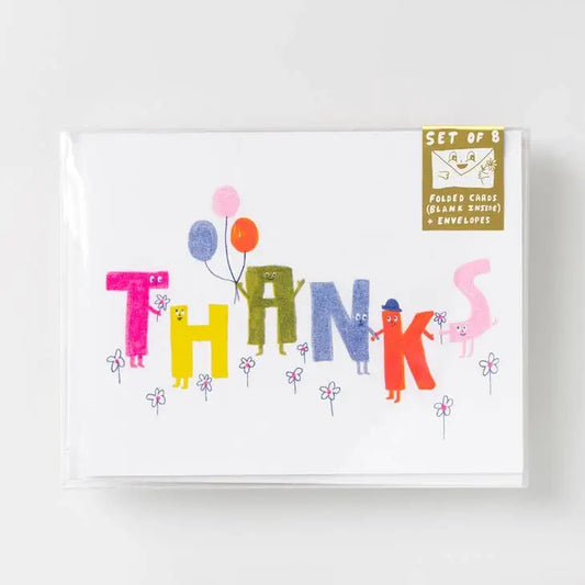 Thanks Letter Friends Risograph Card Set - PABOOM