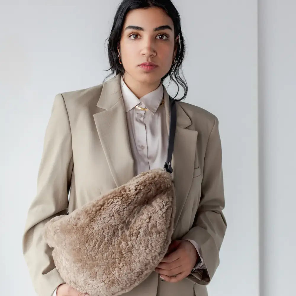 Mushroom Shearling Sling - PABOOM