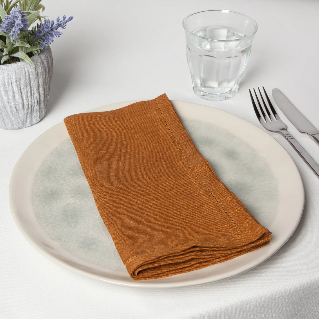 Amber Hemstitch Linen Napkins Set