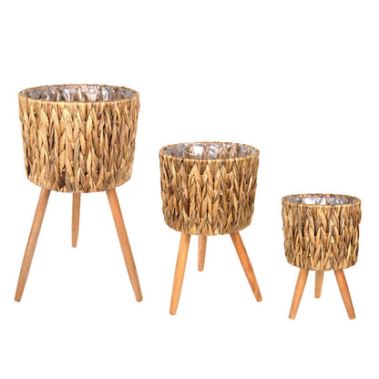 Planter Basket with Wood Legs