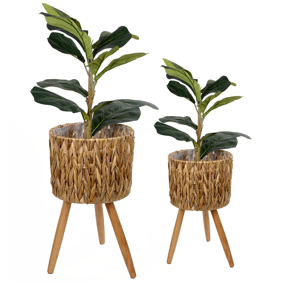 Planter Basket with Wood Legs