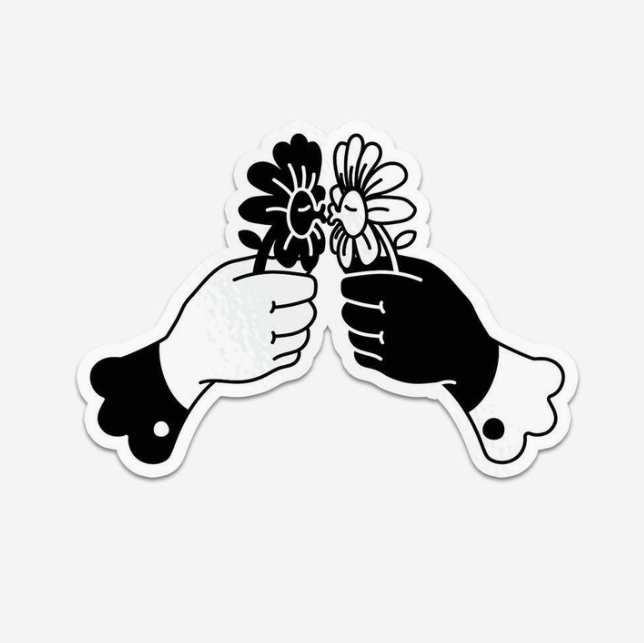 Kissing Flowers Sticker