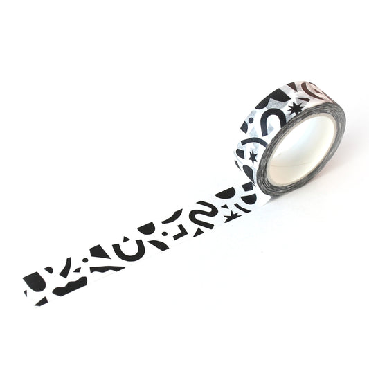 Confetti Black + White Pattern Washi Tape