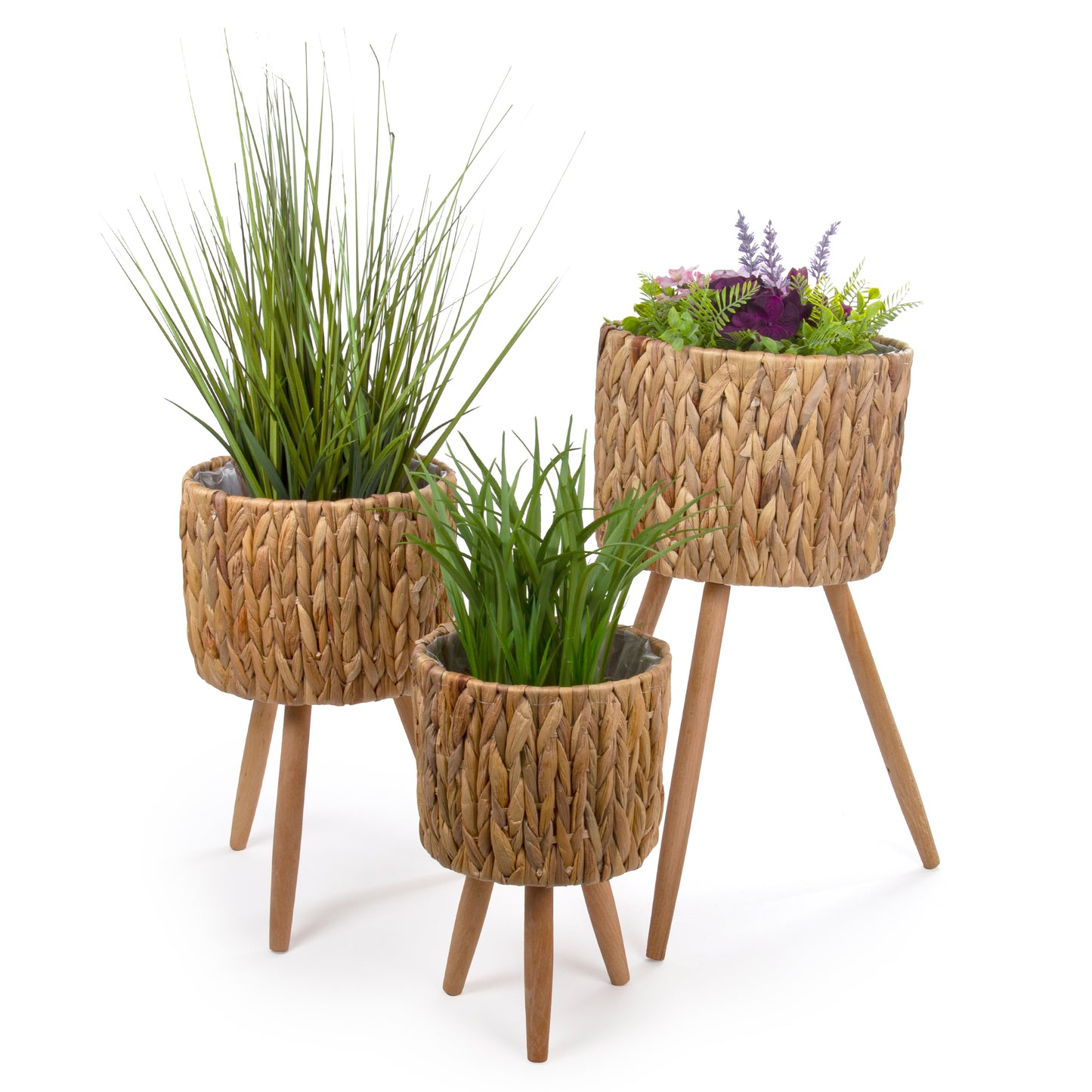 Planter Basket with Wood Legs