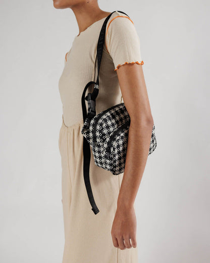 Baggu Fanny Pack Black & White Pixel Gingham