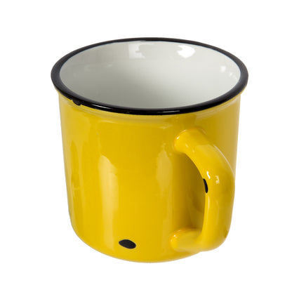 Enamel-Look Ceramic Mug Yellow