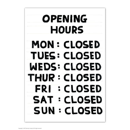 Opening Hours Postcard