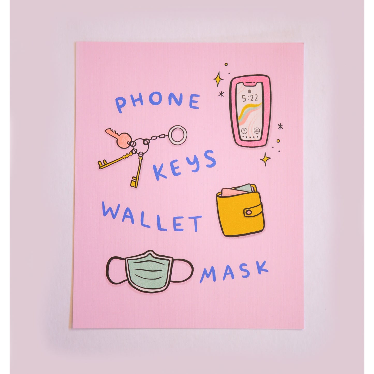 Phone Keys Wallet Mask Print