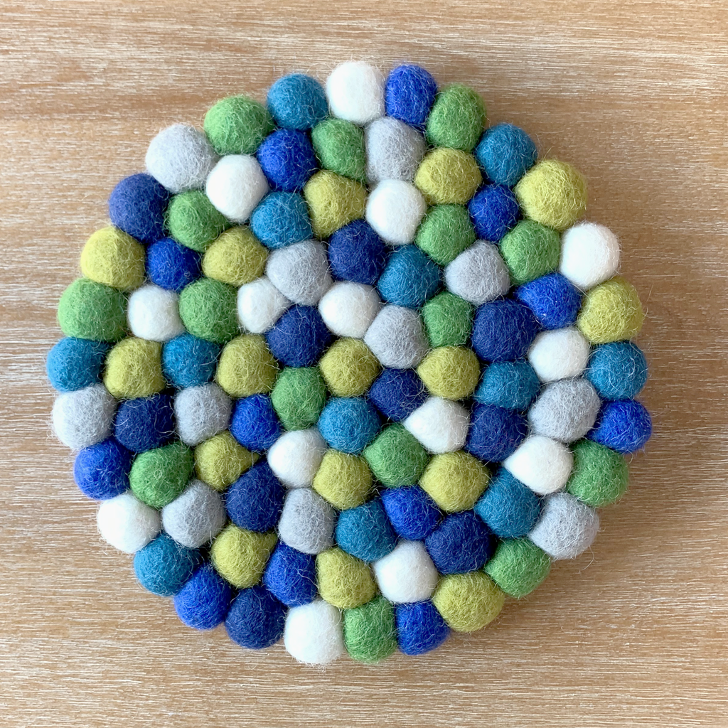 Felted Trivet Blues