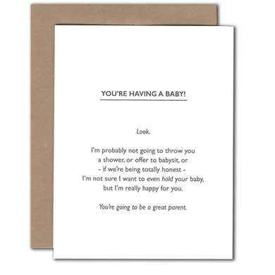 Baby Honesty Letterpress Card