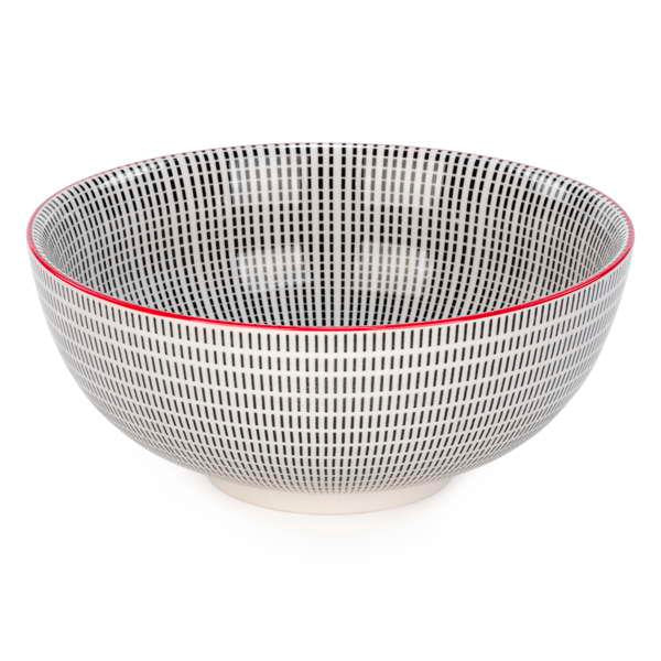 Black & Red Motif Large Bowl